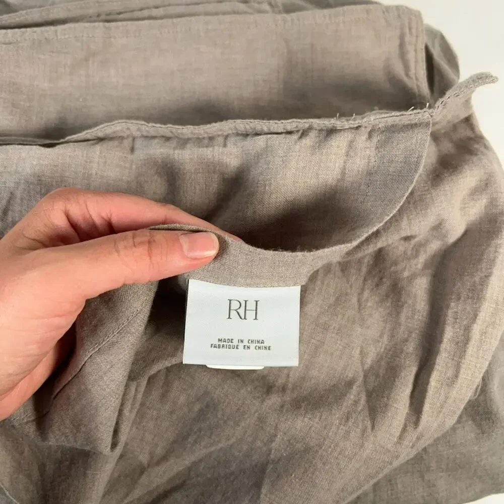 RH Cotton Cashmere Duvet Cover CA King Heathered Morel Shams